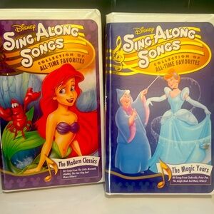 Disney VHS sing along songs bundle. The modern years and the classic years